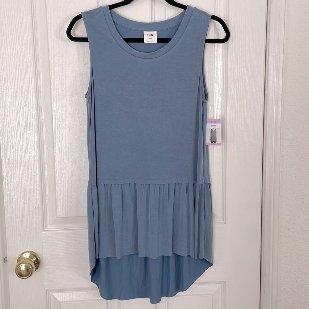 Mote - Peplum Tank - Denim